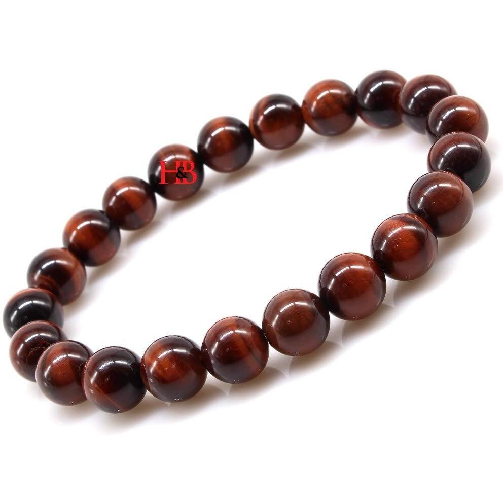 Hot And Bold Natural Red Tigers Eye Reiki Feng-Shui Crystal Gem Stone Beads Bracelets For Women
