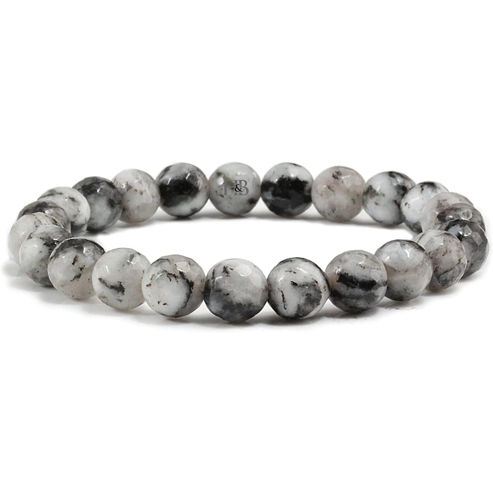 Hot And Bold Unisex Adult Natural Map Jasper Reiki Feng-Shui Crystal Gem Stone Beads Bracelets