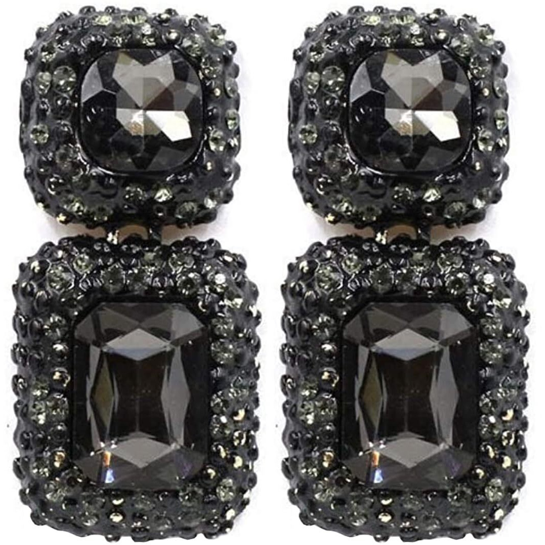 YouBella Jewellery Earrings for women Crystal Earrings for Girls and Women (Black)