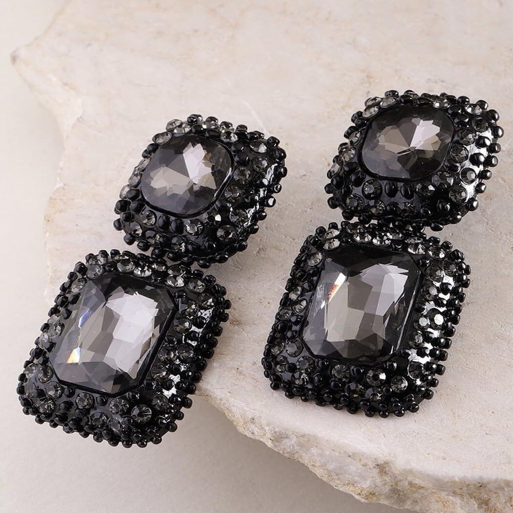 YouBella Jewellery Earrings for women Crystal Earrings for Girls and Women (Black)