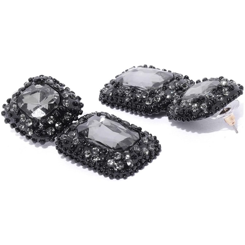 YouBella Jewellery Earrings for women Crystal Earrings for Girls and Women (Black)