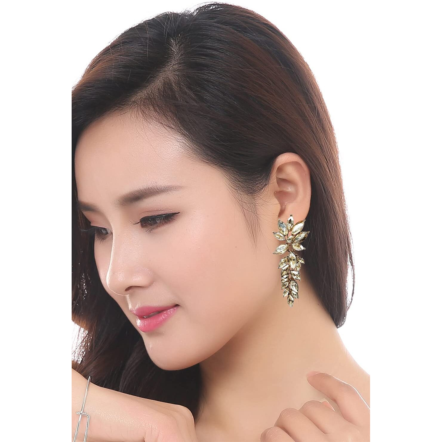 YouBella Jewellery Earrings for women Crystal Earrings for Girls and Women (Wine)
