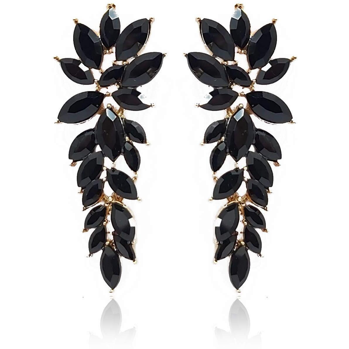 YouBella Jewellery Earrings for women Crystal Earrings for Girls and Women (Black)