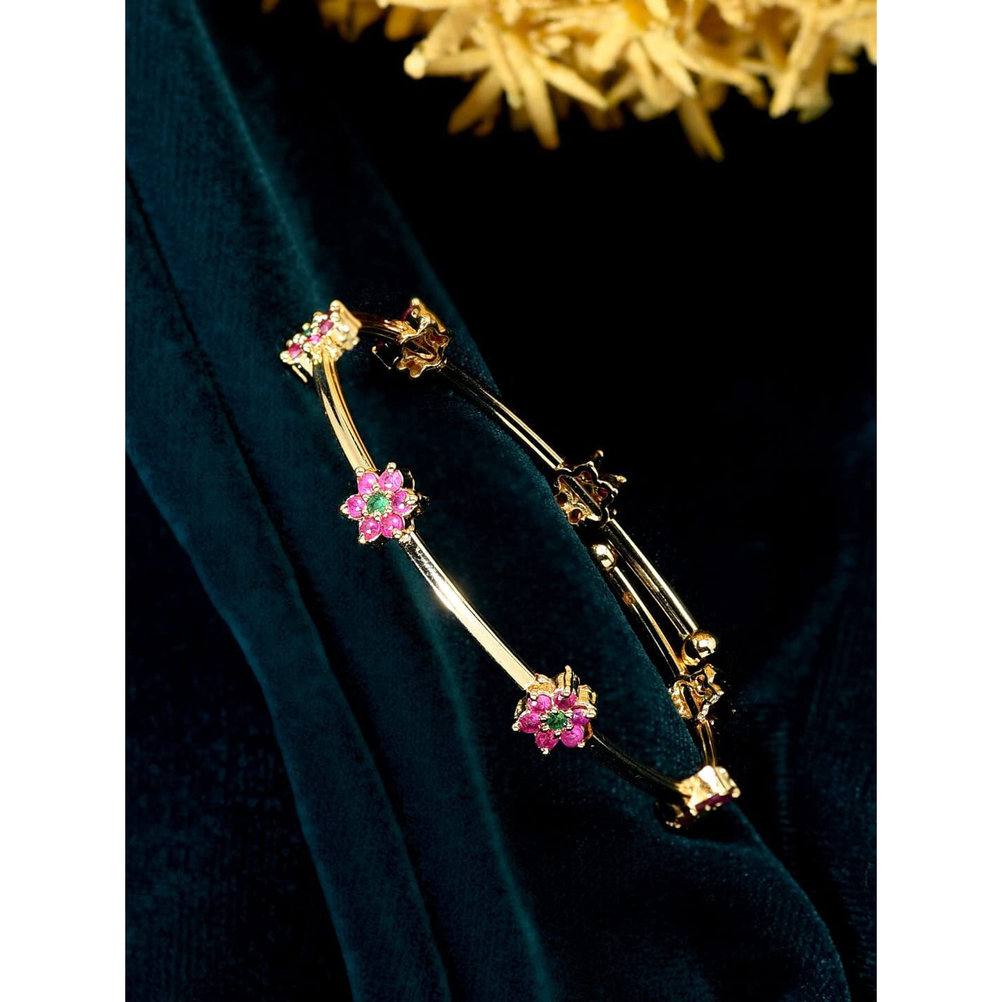 ZAVERI PEARLS Gold look Designer Adjustable Bracelet- ZPFK6274