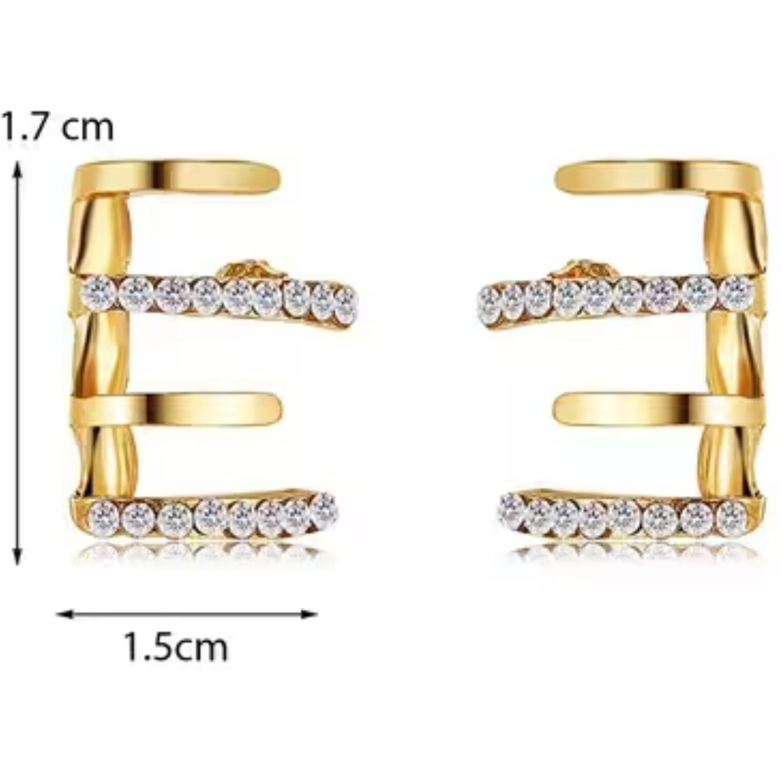 BLACKBOX Gold Plated Ear Cuff Stud korean Earrings for Women & Girls | Stylish & Fashionable Earing | Accessories Jewellery for Women | Best Gift for Birthday, Anniversary & Wedding