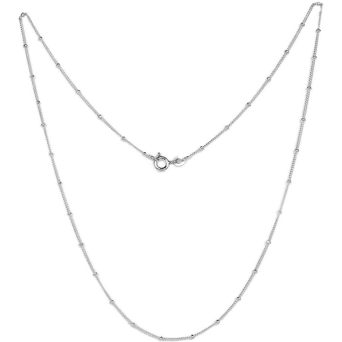 I JUELS  LIVE THE EMOTIONS Sterling Silver beaded carb 20 inch Chain for Women/Girls