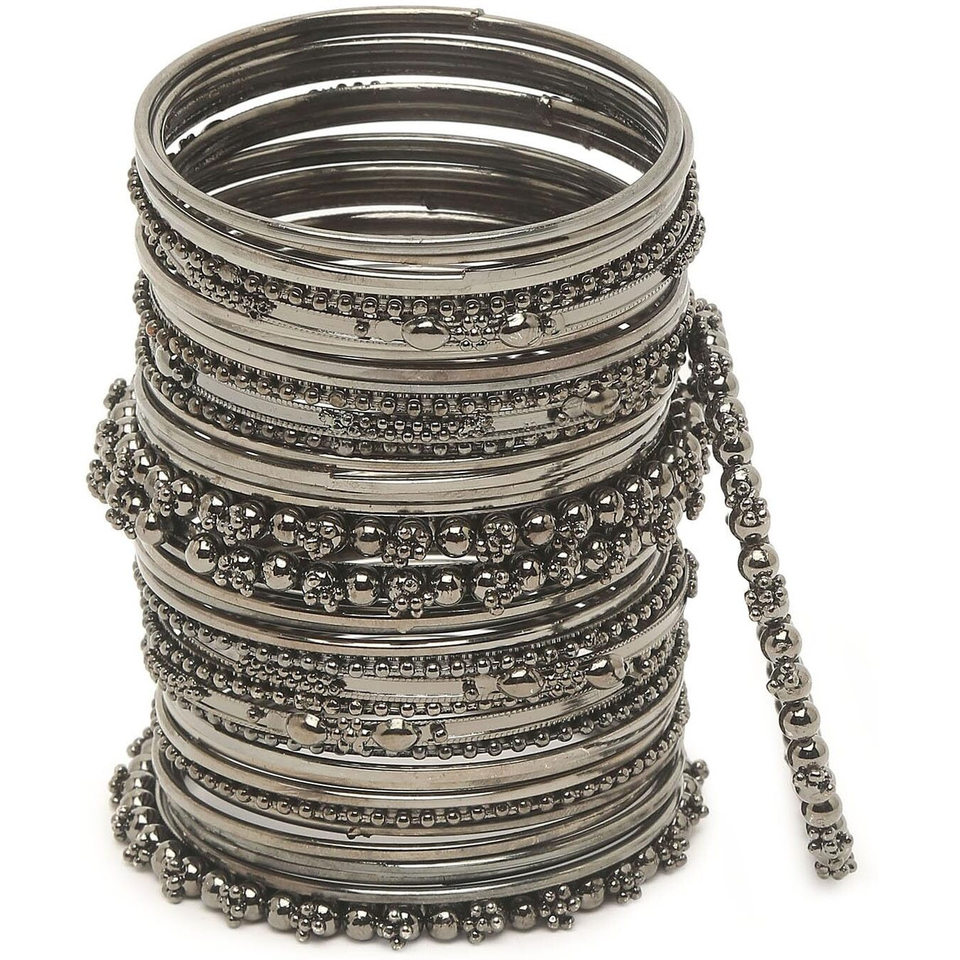 Shining Diva Fashion Set of 40 Latest Antique Stylish Bangles for Women (rrsd14026b_2.8)(Black)