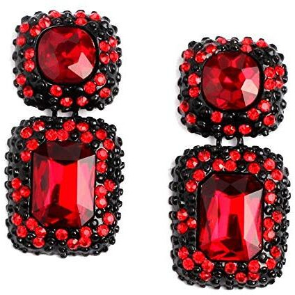 YouBella Jewellery Earrings for women Crystal Earrings for Girls and Women (Red)