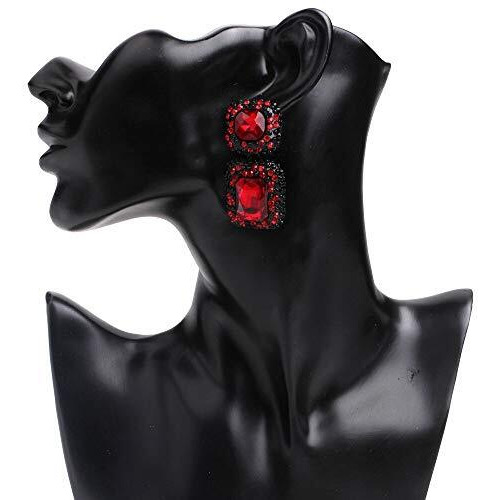 YouBella Jewellery Earrings for women Crystal Earrings for Girls and Women (Red)