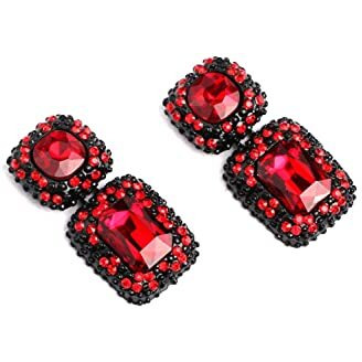 YouBella Jewellery Earrings for women Crystal Earrings for Girls and Women (Red)
