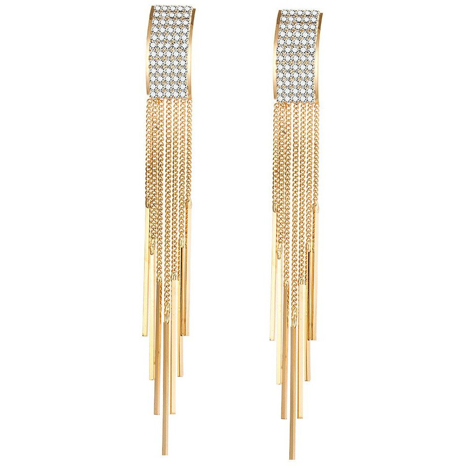 Shining Diva Fashion Italian Designer Collection Gold Plated Drop Earrings for Women (Golden)(9751er)