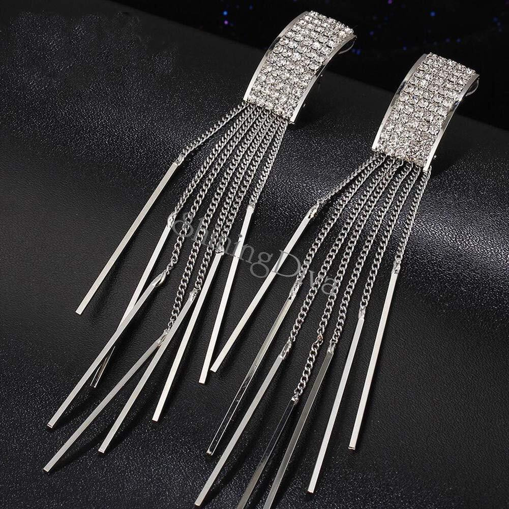 Shining Diva Fashion Latest Silver Metal Traditional Stylish Tassel Earrings for Women (10487er)