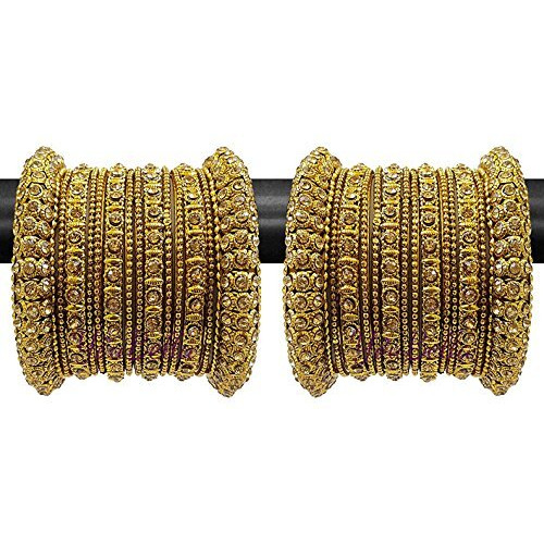 YouBella Fashion Jewellery Traditional Gold Plated Bracelet Bangles set For Girls and Women (2.6)