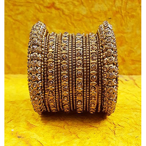 YouBella Fashion Jewellery Traditional Gold Plated Bracelet Bangles set For Girls and Women (2.6)