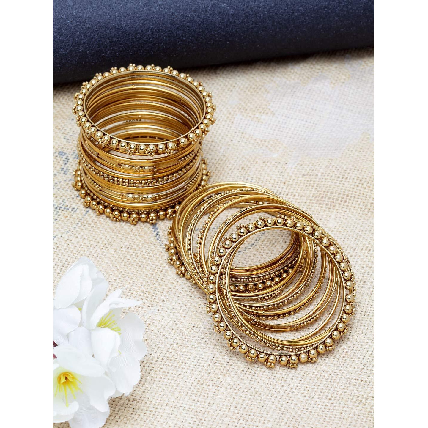 Shining Diva Fashion Latest Antique Design Stylish Traditional Bangles for Women (Golden) (11622b_2.6)