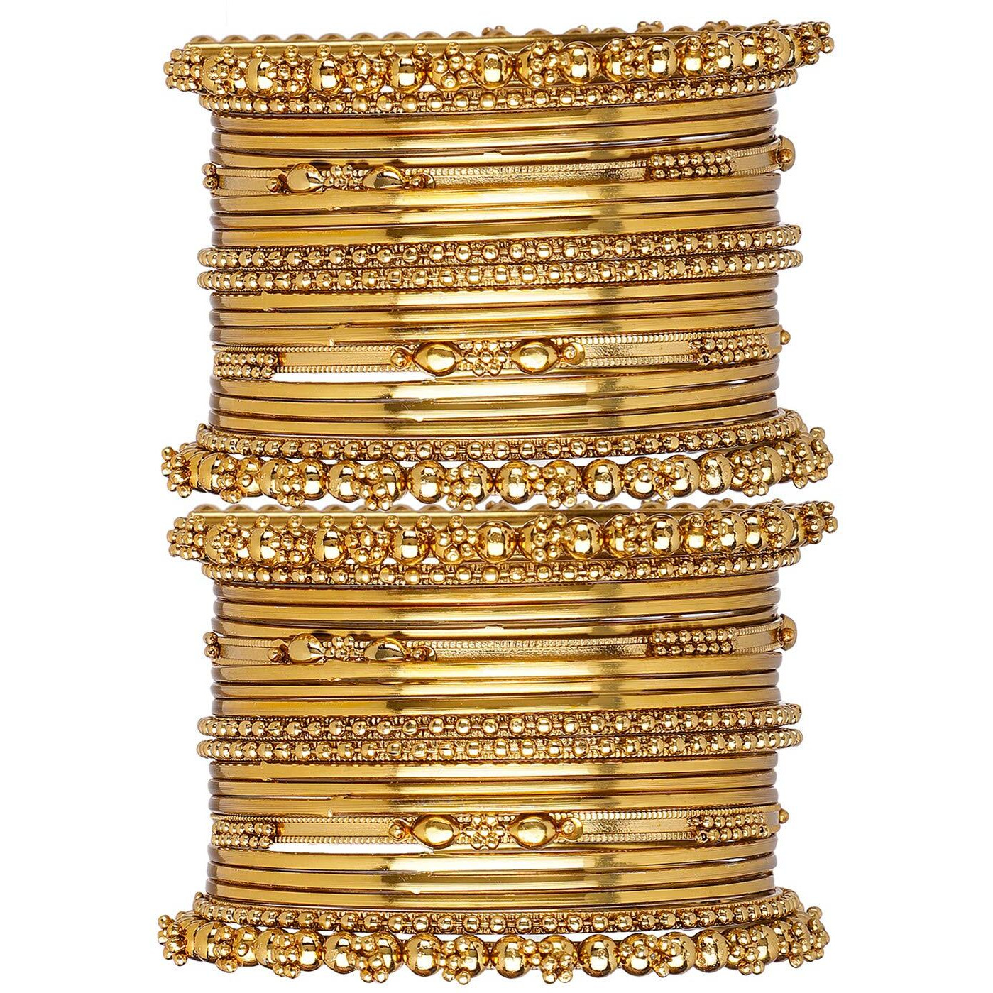 Shining Diva Fashion Latest Antique Design Stylish Traditional Bangles for Women (Golden) (11622b_2.6)