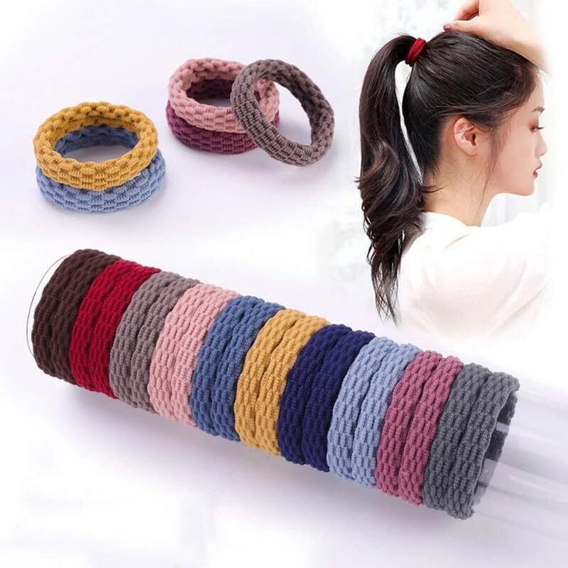 Elina Fancy Multi Color Elastic Hair Ponytail Holder Soft Non Slip Tight Stretchable Rubber Bands for School Girls/Women, Hair tie (Pack of 30)(Multicolor)