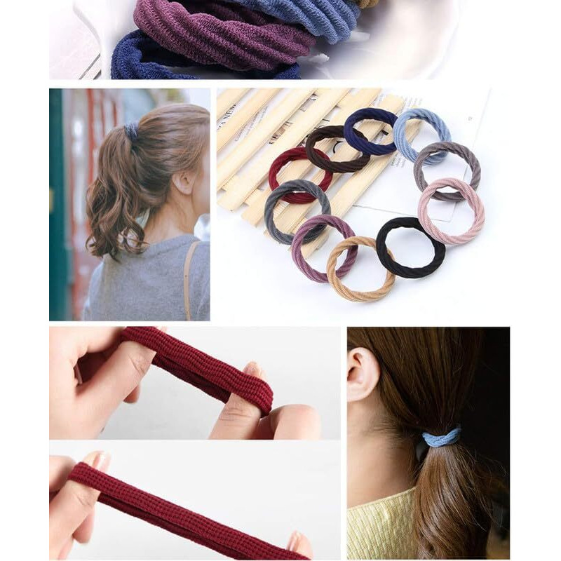 Elina Fancy Multi Color Elastic Hair Ponytail Holder Soft Non Slip Tight Stretchable Rubber Bands for School Girls/Women, Hair tie (Pack of 30)(Multicolor)