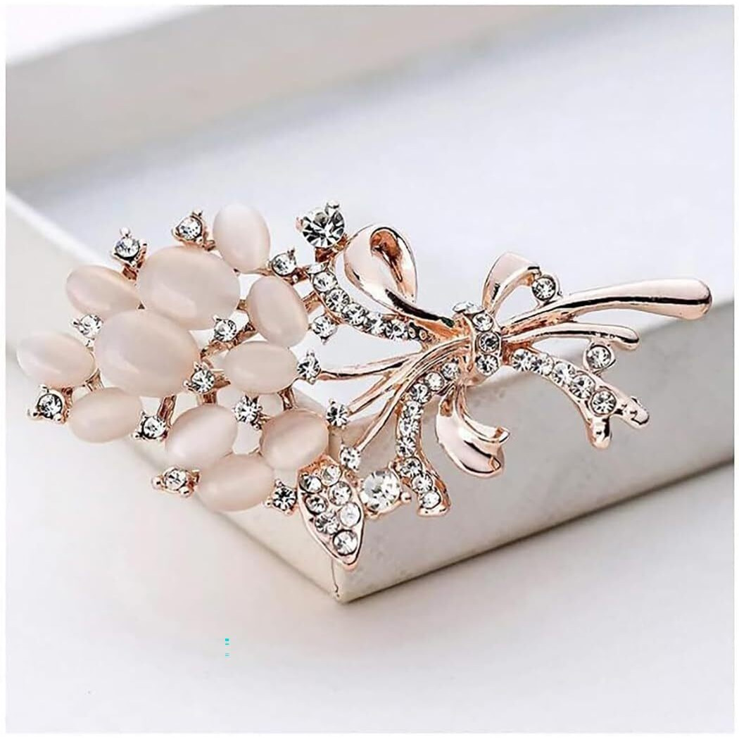 YouBella Jewellery Latest Stylish Crystal Unisex Floral Shape Brooch for Women/Girls/Men