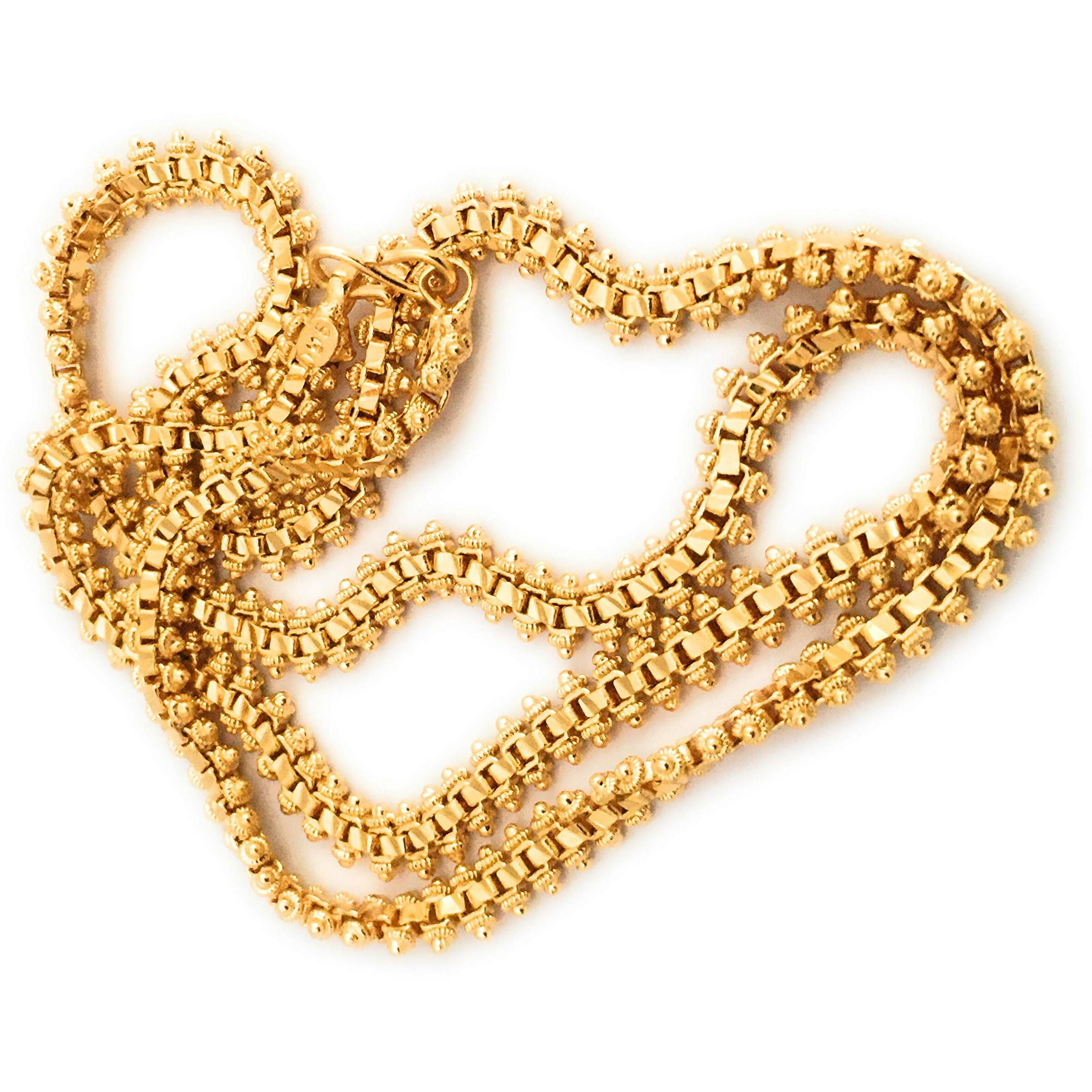 Sasitrends Brass Micro Gold Plated 1 Gram Designer Chain for Women and Girls