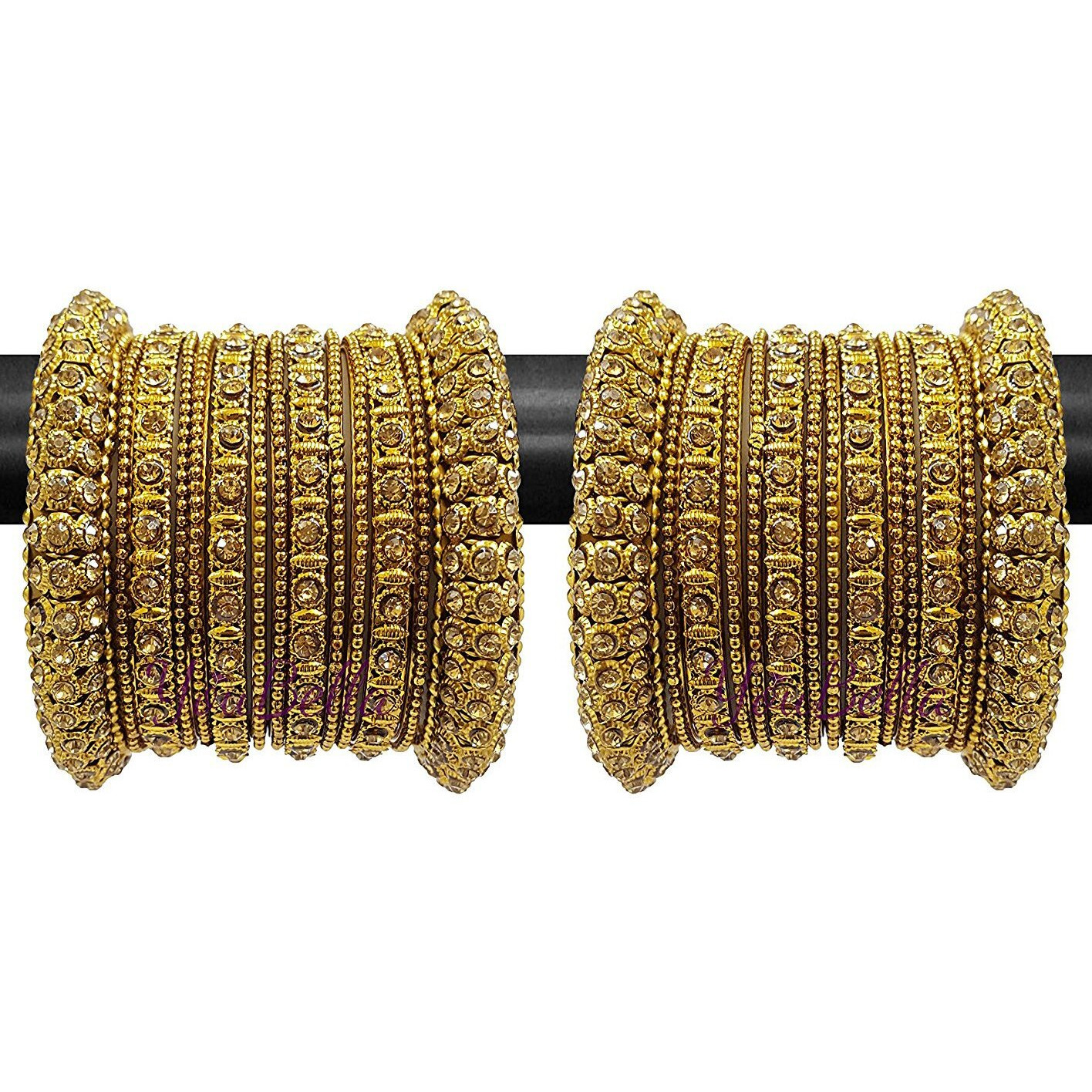 YouBella Fashion Jewellery Traditional Gold Plated Bracelet Bangles set For Girls and Women (2.8)