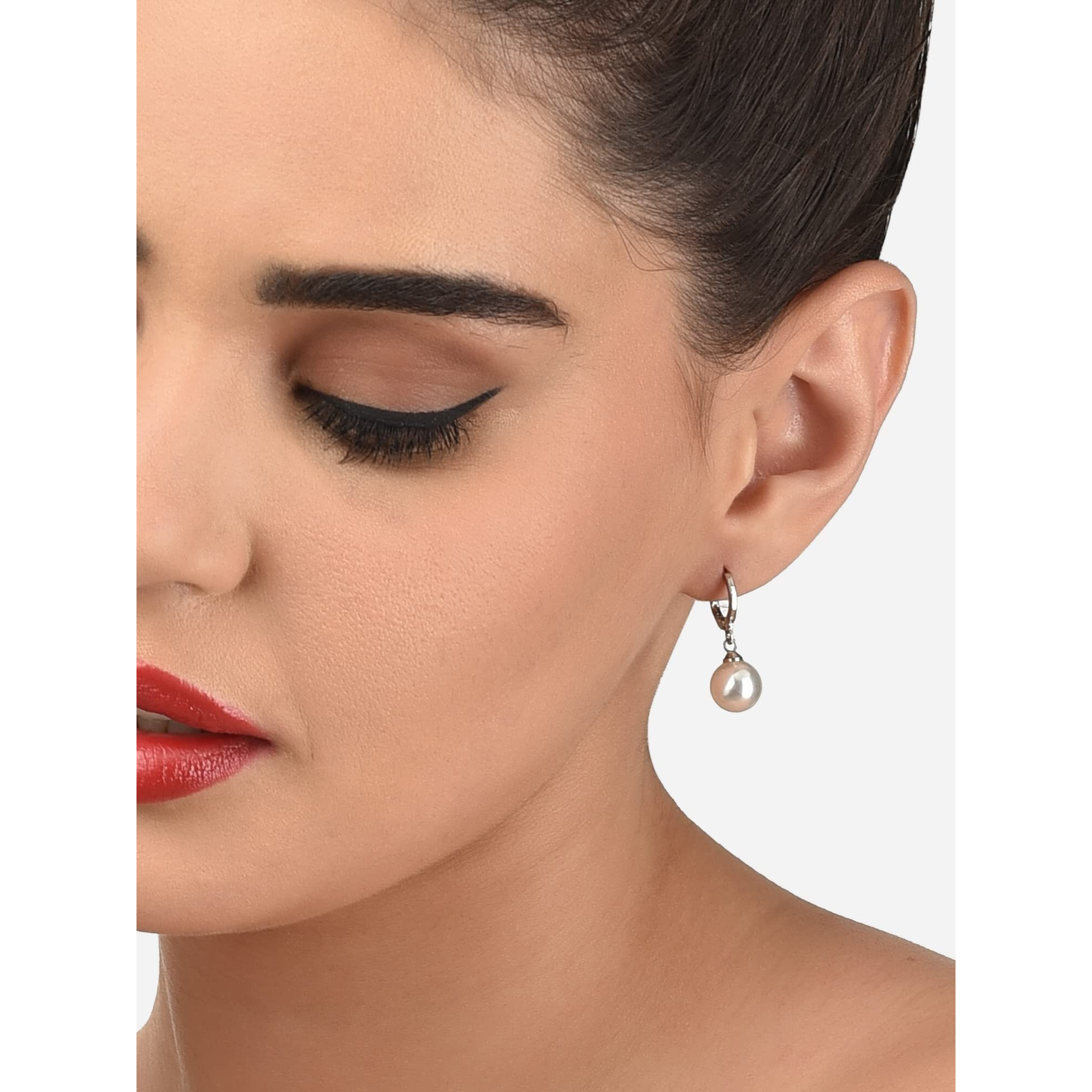 Zaveri Pearls Combo of 3 Contemporary Pearl Drop Hoop Earrings For Women-ZPFK13207