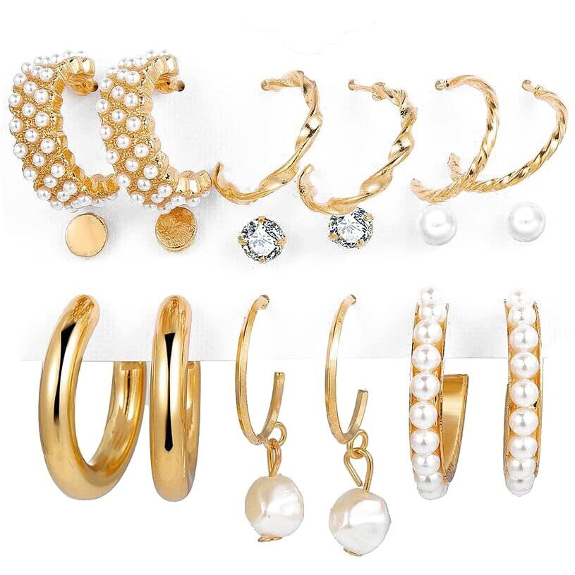 YouBella Jewellery Celebrity Inspired Gold Plated Earrings Combo for Girls and Women (Style 8)