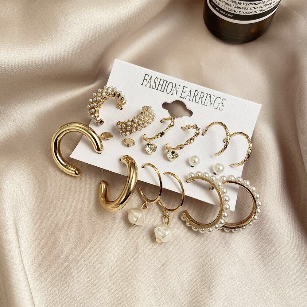 YouBella Jewellery Celebrity Inspired Gold Plated Earrings Combo for Girls and Women (Style 8)