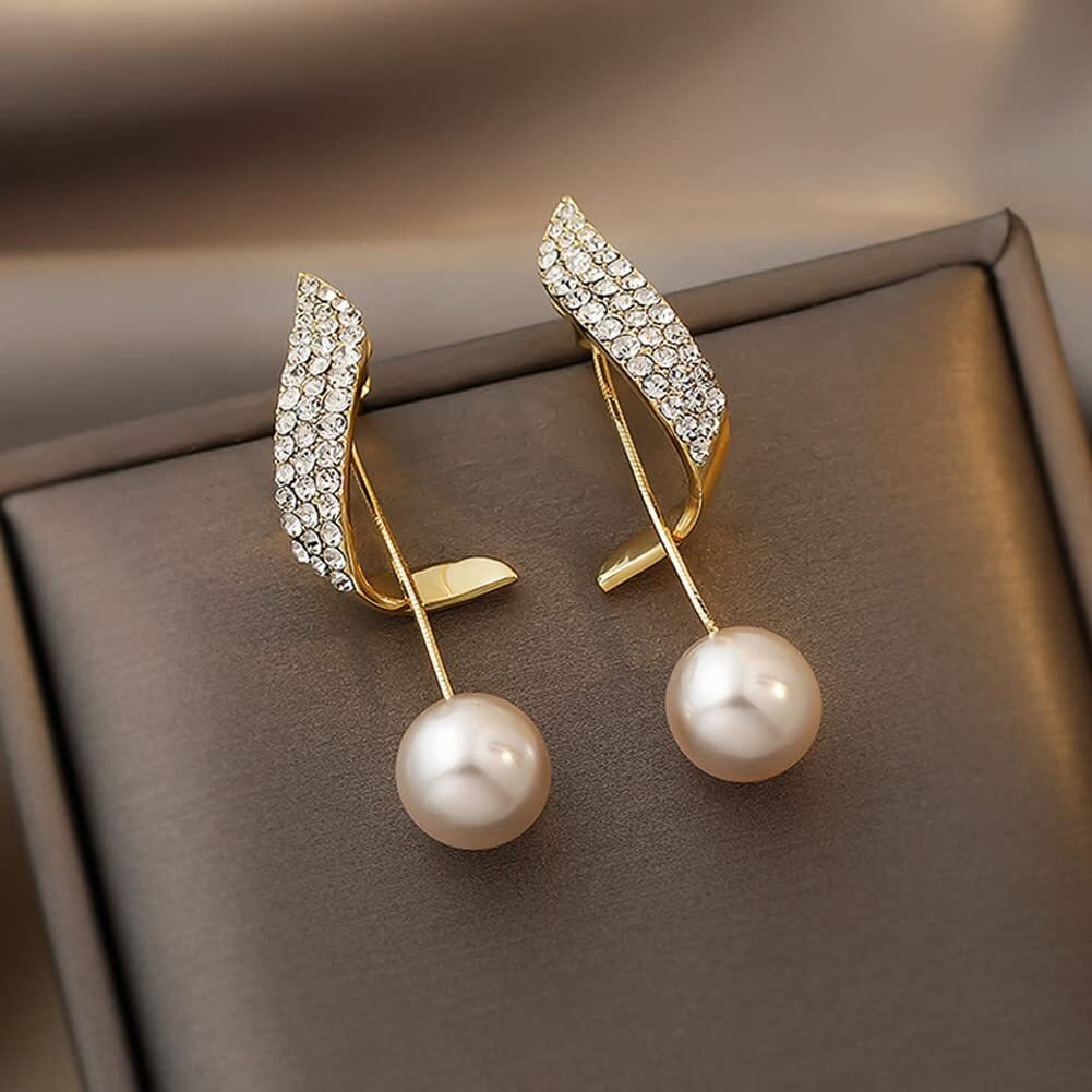 Shining Diva Fashion Latest Stylish Gold Plated Pearl Drop Earrings for Women and Girls (rrsd14729er)