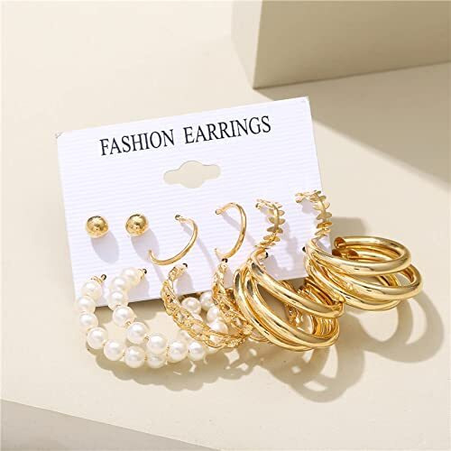 YouBella Jewellery Celebrity Inspired Gold Plated Earrings Combo for Girls and Women (Style 6)