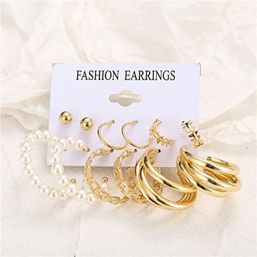 YouBella Jewellery Celebrity Inspired Gold Plated Earrings Combo for Girls and Women (Style 6)