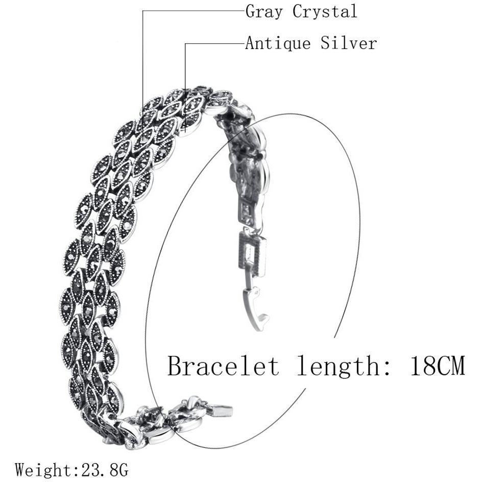 Shining Diva Fashion Jewellery Oxidised Silver Stylish Bracelet for Women & Girls (Silver)(8677b)