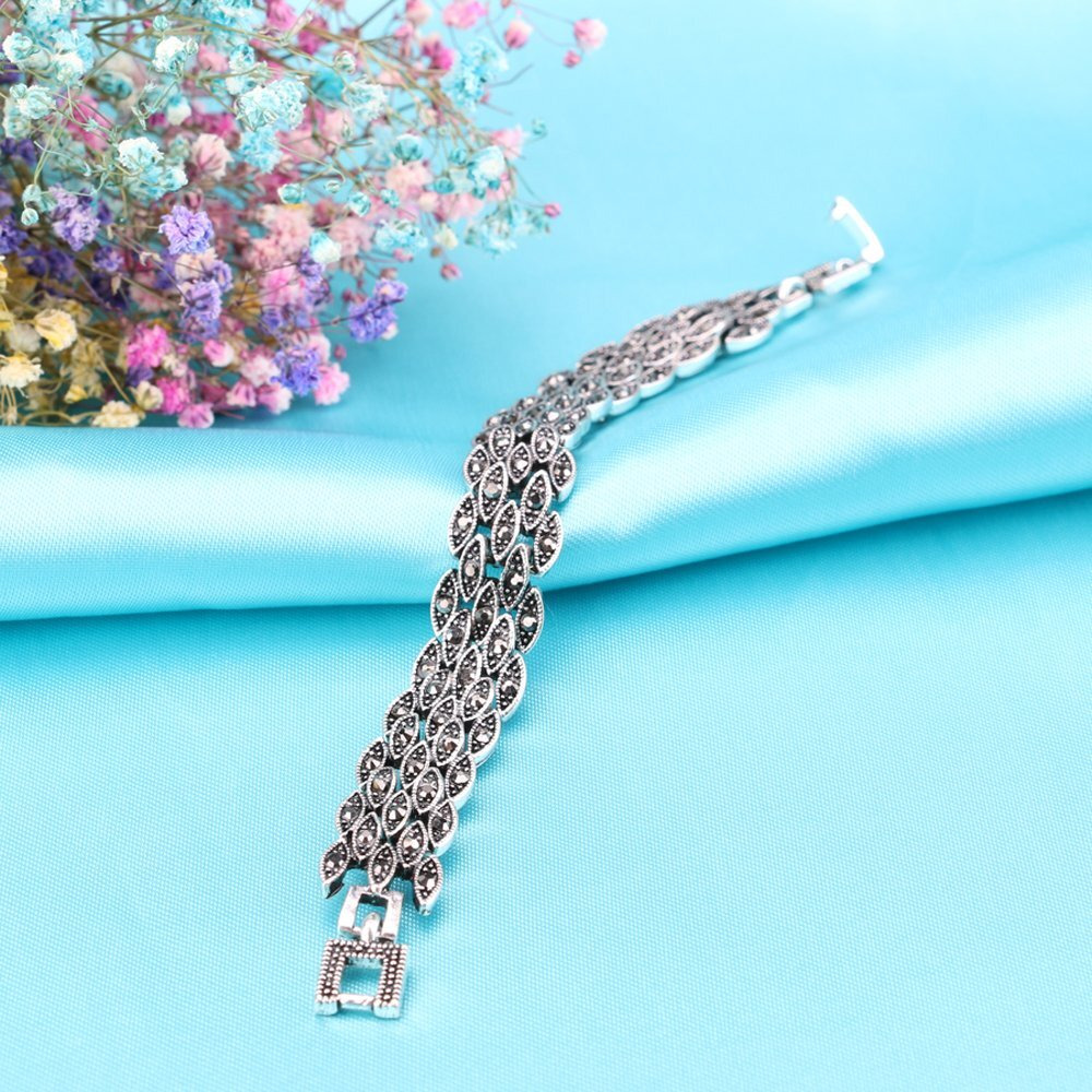 Shining Diva Fashion Jewellery Oxidised Silver Stylish Bracelet for Women & Girls (Silver)(8677b)