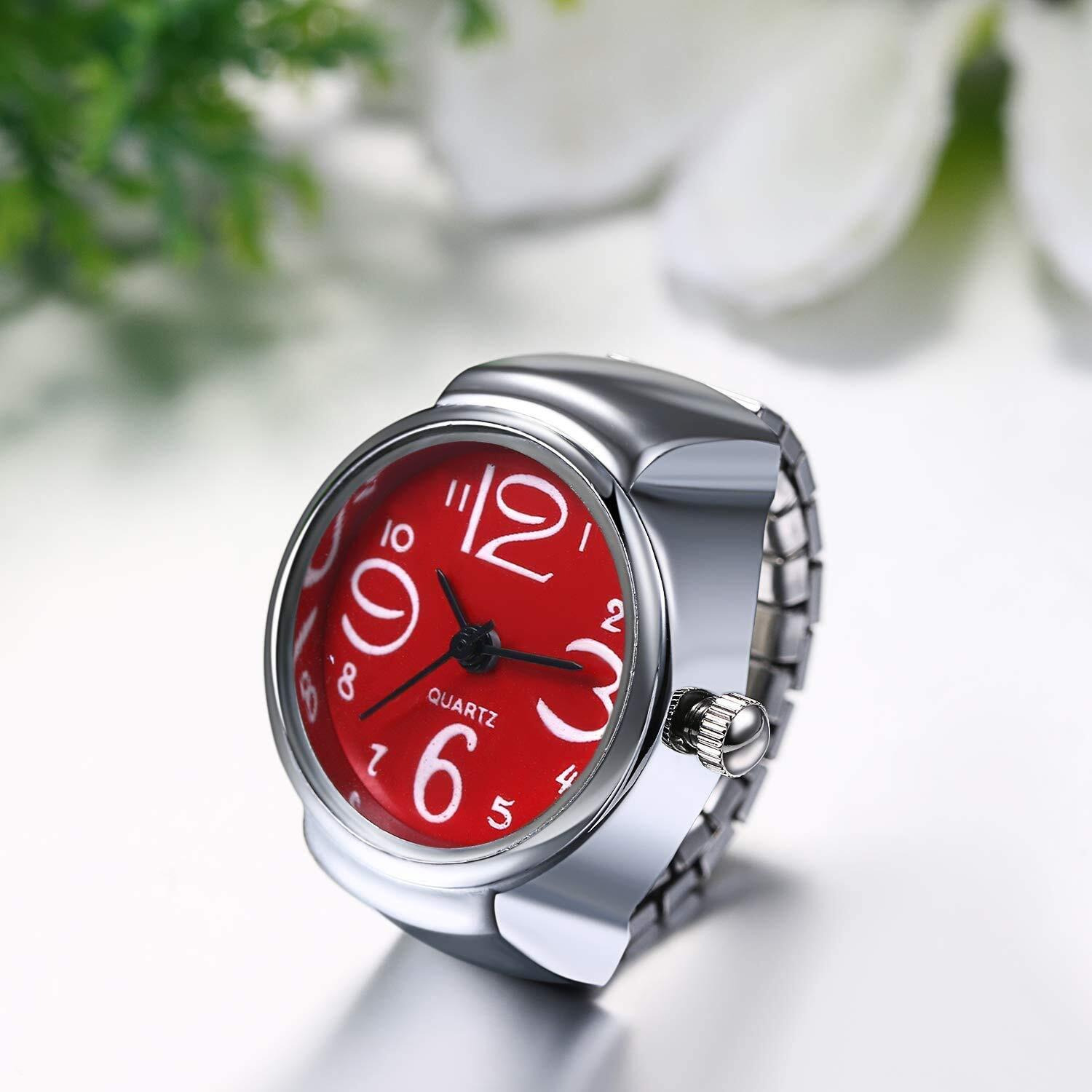 YouBella Jewellery Stylish Unisex Finger Ring Watch for Girls/Women/Men/Boys (Red)