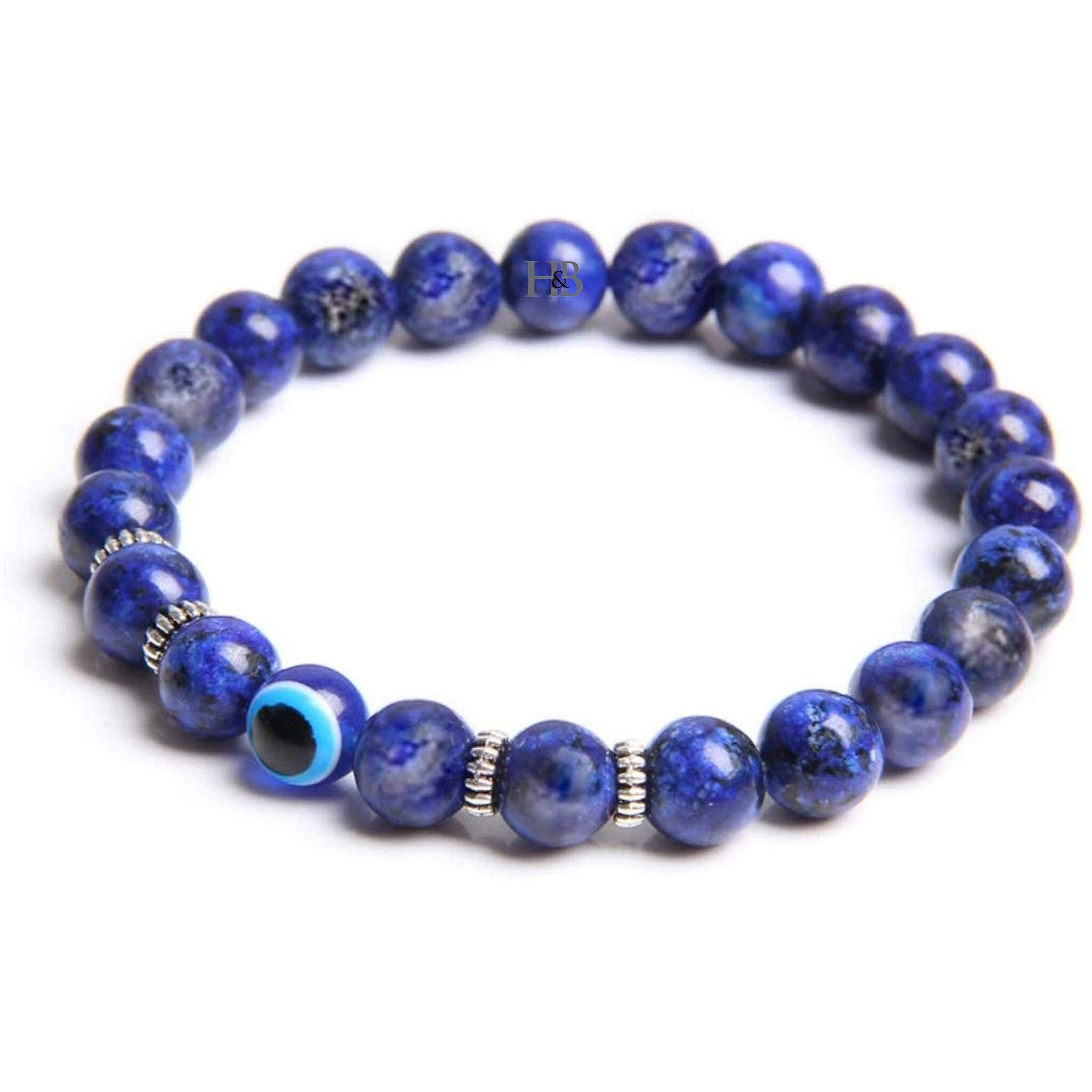 Hot And Bold Evil Eye Beads Triple Protection Nazaria Bracelet Natural Stones With Certificate Of Authenticity For Unisex Adult