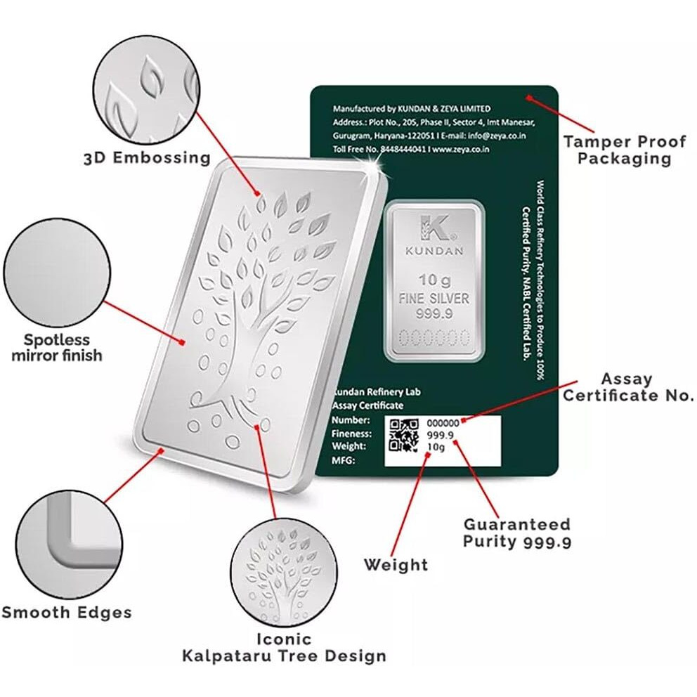 Kundan 10 gm (999.9) Kalpataru Tree Silver Precious Coin