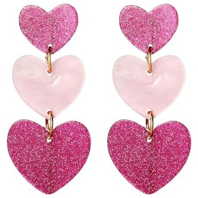 Shining Diva Fashion Latest Stylish Western Earrings for Women Girls (15843er) (Pink)