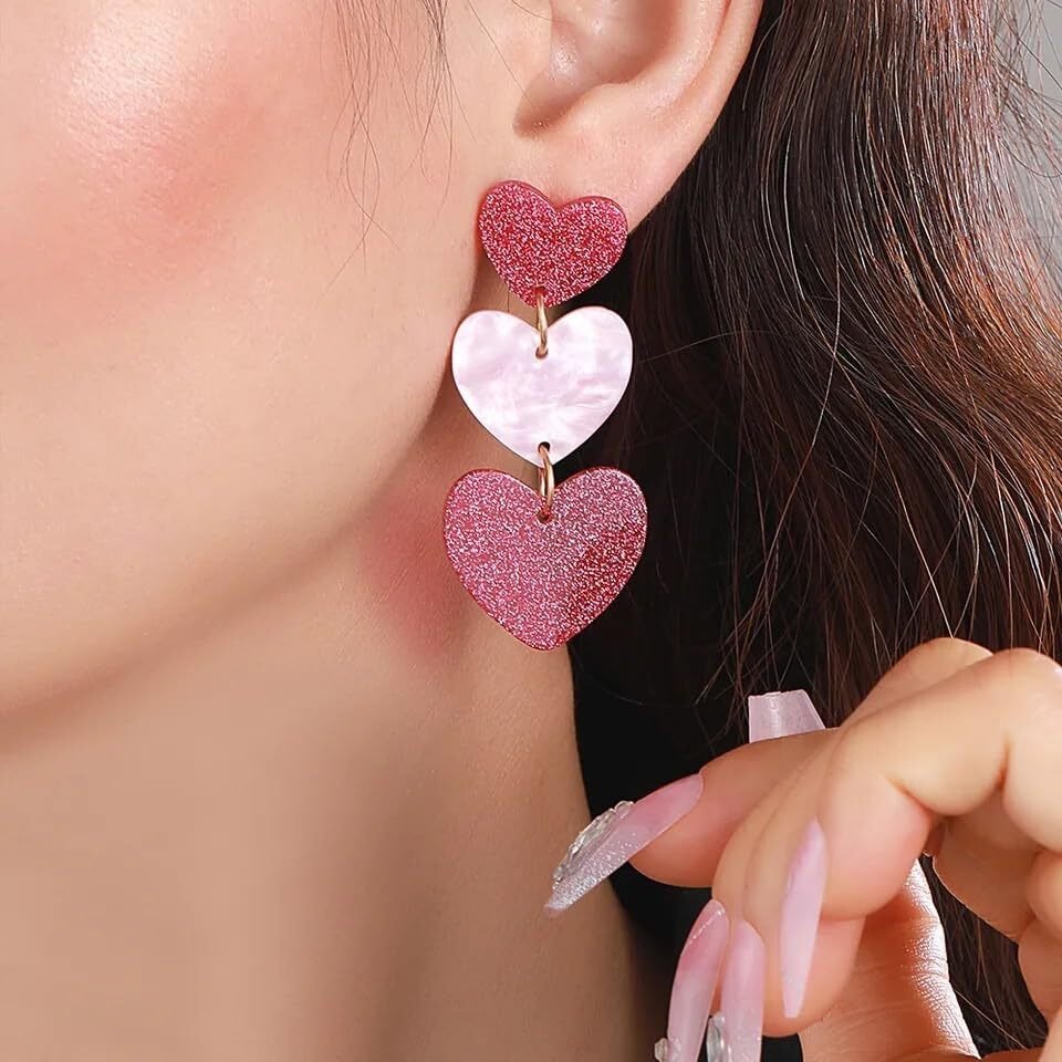 Shining Diva Fashion Latest Stylish Western Earrings for Women Girls (15843er) (Pink)