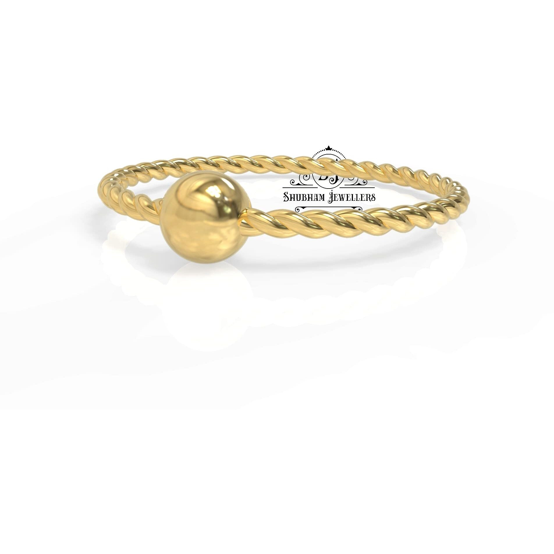SJ SHUBHAM JEWELLERS 18k Gold Thin Tiny Hoop Nose Ring Nath 1 Piece, Simple & Beautiful Nose Pin For Women & Girls(1 PC no) nose rings for pierced nose (Gold 18K 10MM)