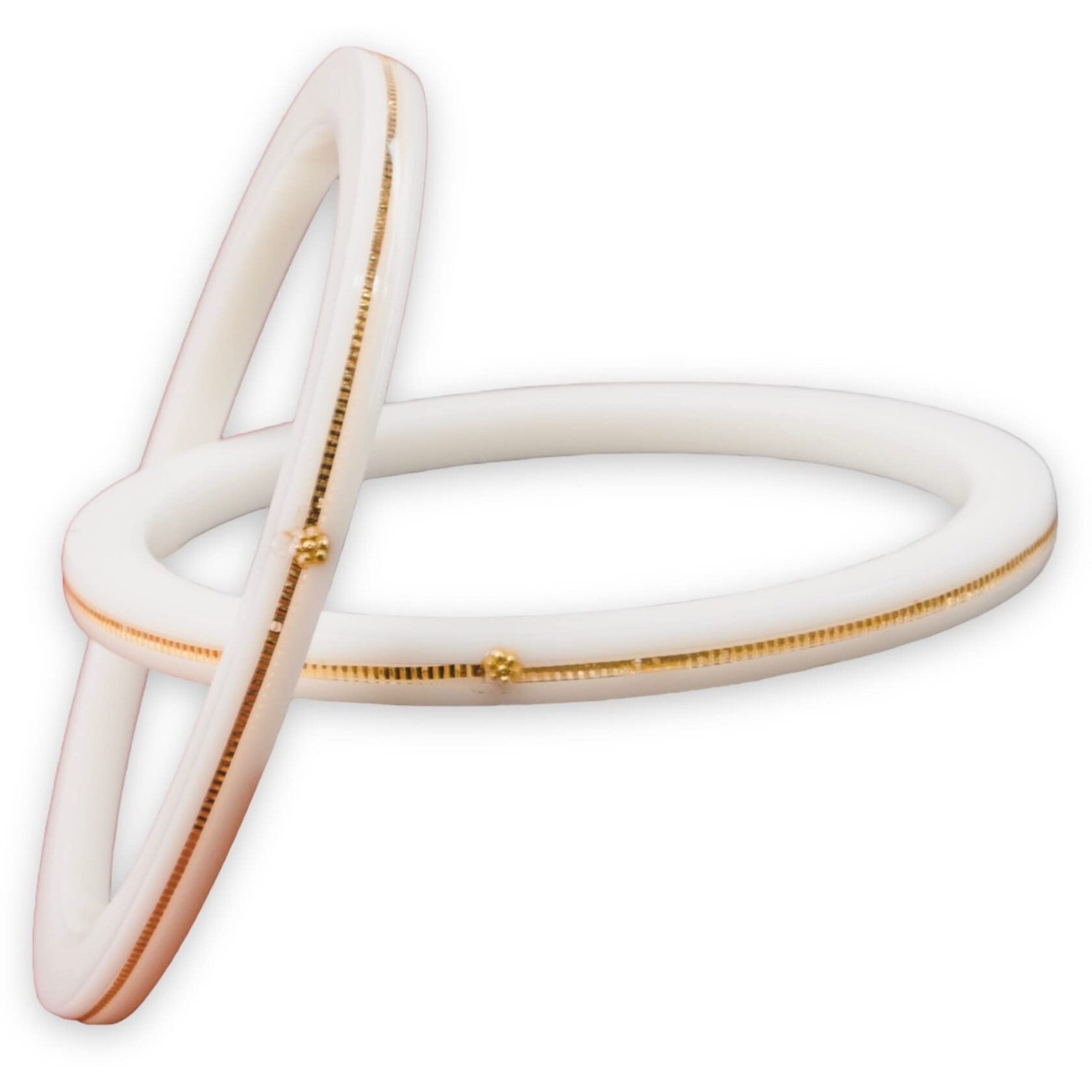 Hem Jewels By Ashok Jewellers 22Kt (916) Yellow Gold Bangles/Gold Handmade Chudi/Wedding Chooda For Womens With Purity Certificate (Set Of 2Pcs) - White(2.6 Aani)