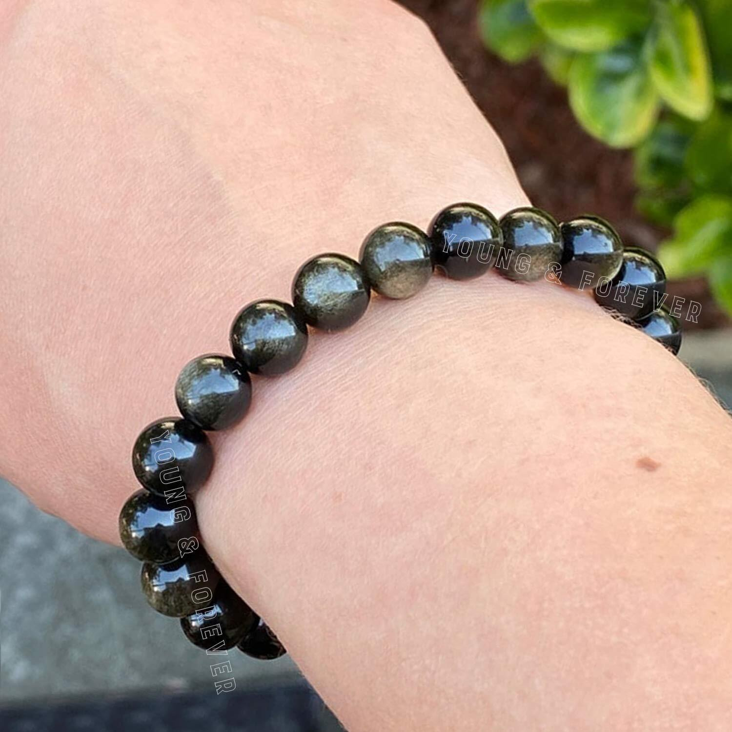 Young & Forever Gift Bracelet for Unisex Adult (Black)