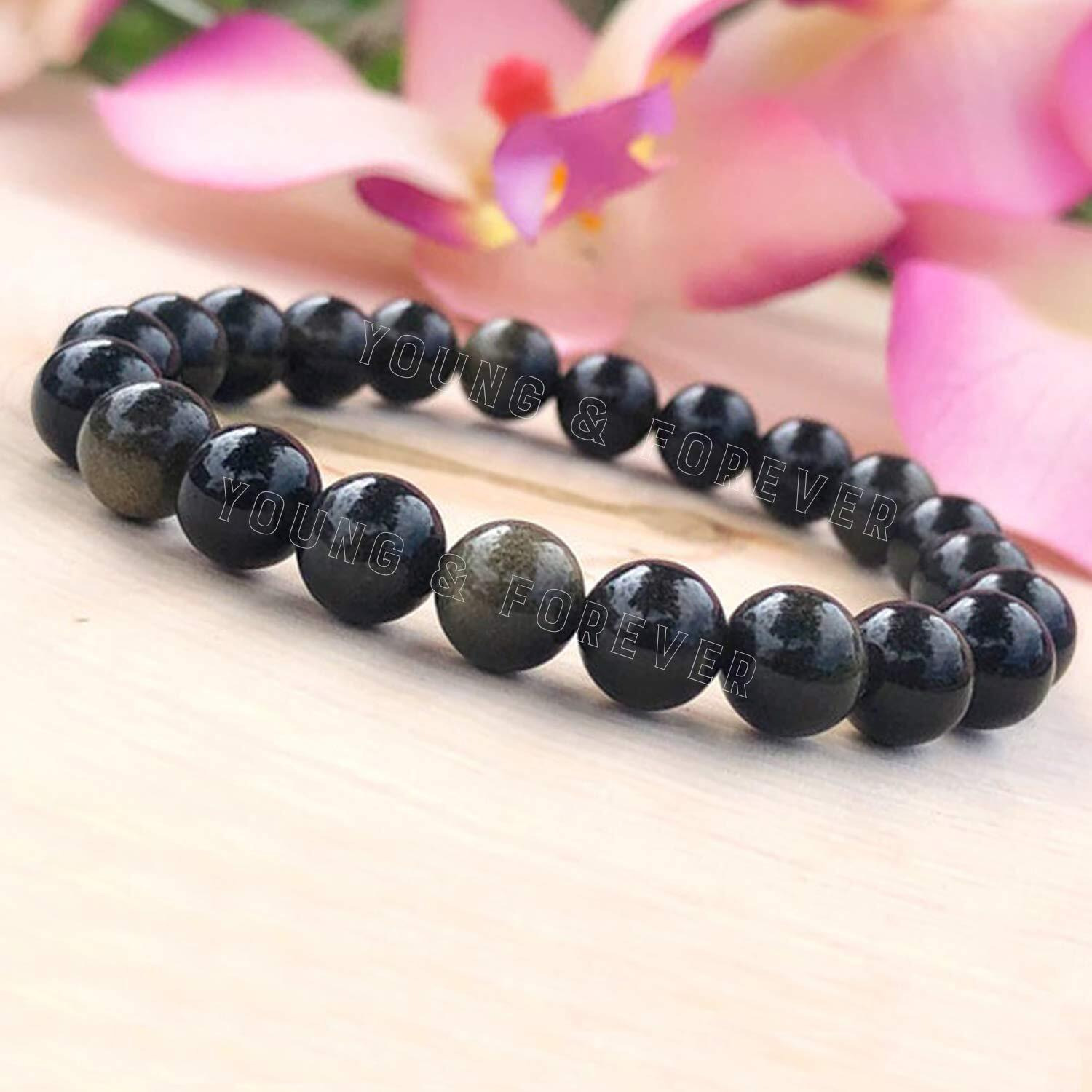 Young & Forever Gift Bracelet for Unisex Adult (Black)