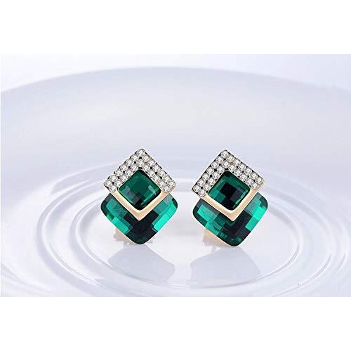 YouBella Jewellery for women earings Gold Plated Crystal Stud Tops Earrings for Girls and Women (Green)