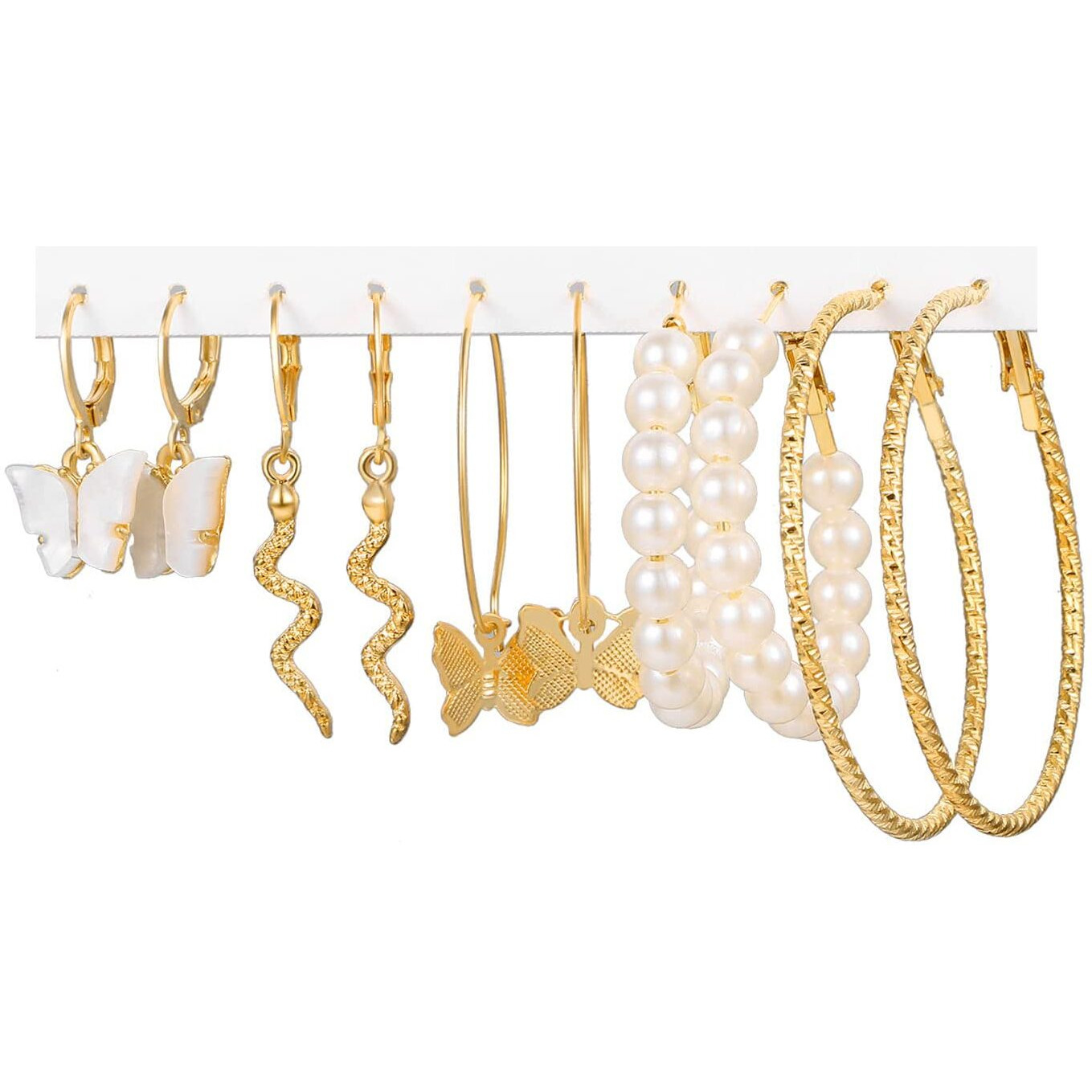 YouBella Jewellery Gold Plated Combo Of 5 Hoop Earrings For Girls And Women (Gold) (Ybear_32945), Medium