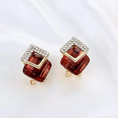 YouBella Fashion Jewellery Crystal Stud Earrings for Girls and Women (RED)