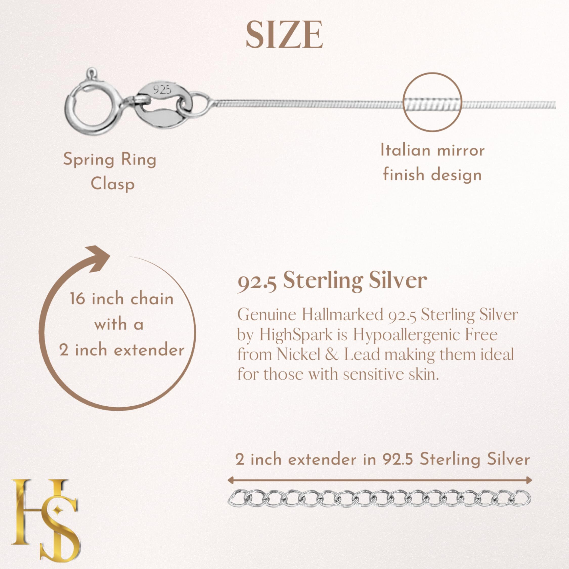 HighSpark 92.5 Sterling Silver Italian Mirror Finish Chain for Women & Girls | Mininal & Elegant Chain | Lovely Gift - Silver