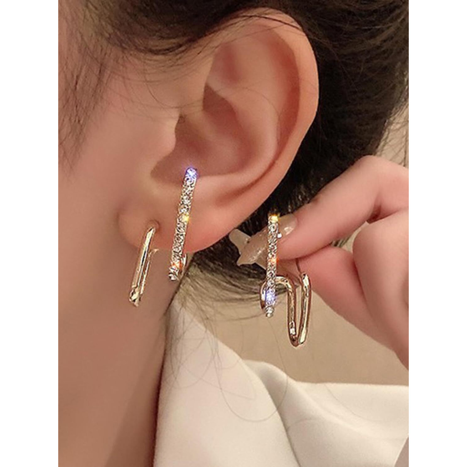 Shining Diva Fashion Latest Stylish Ear Cuff Earrings for Women and Girls (sd14979er)(Gold)