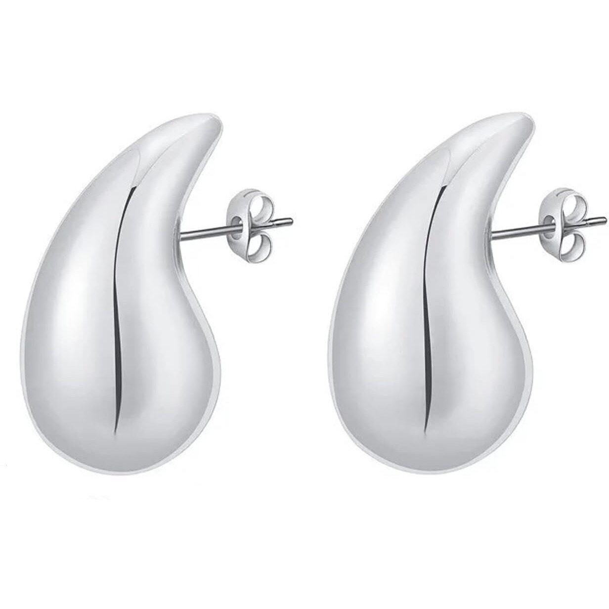 Fashion Frill Earrings For Women Stainless Steel Stylish Teardrop Silver Earrings For Women Girls Love Gifts Womens Jewellery