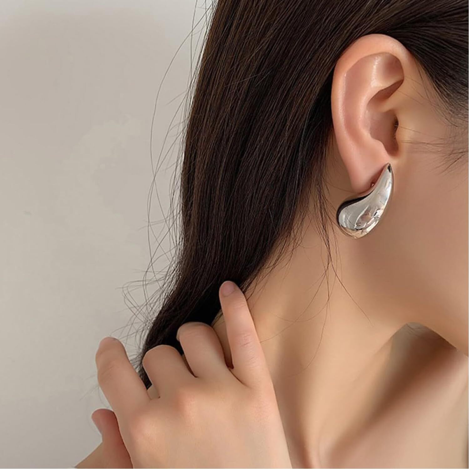 Fashion Frill Earrings For Women Stainless Steel Stylish Teardrop Silver Earrings For Women Girls Love Gifts Womens Jewellery