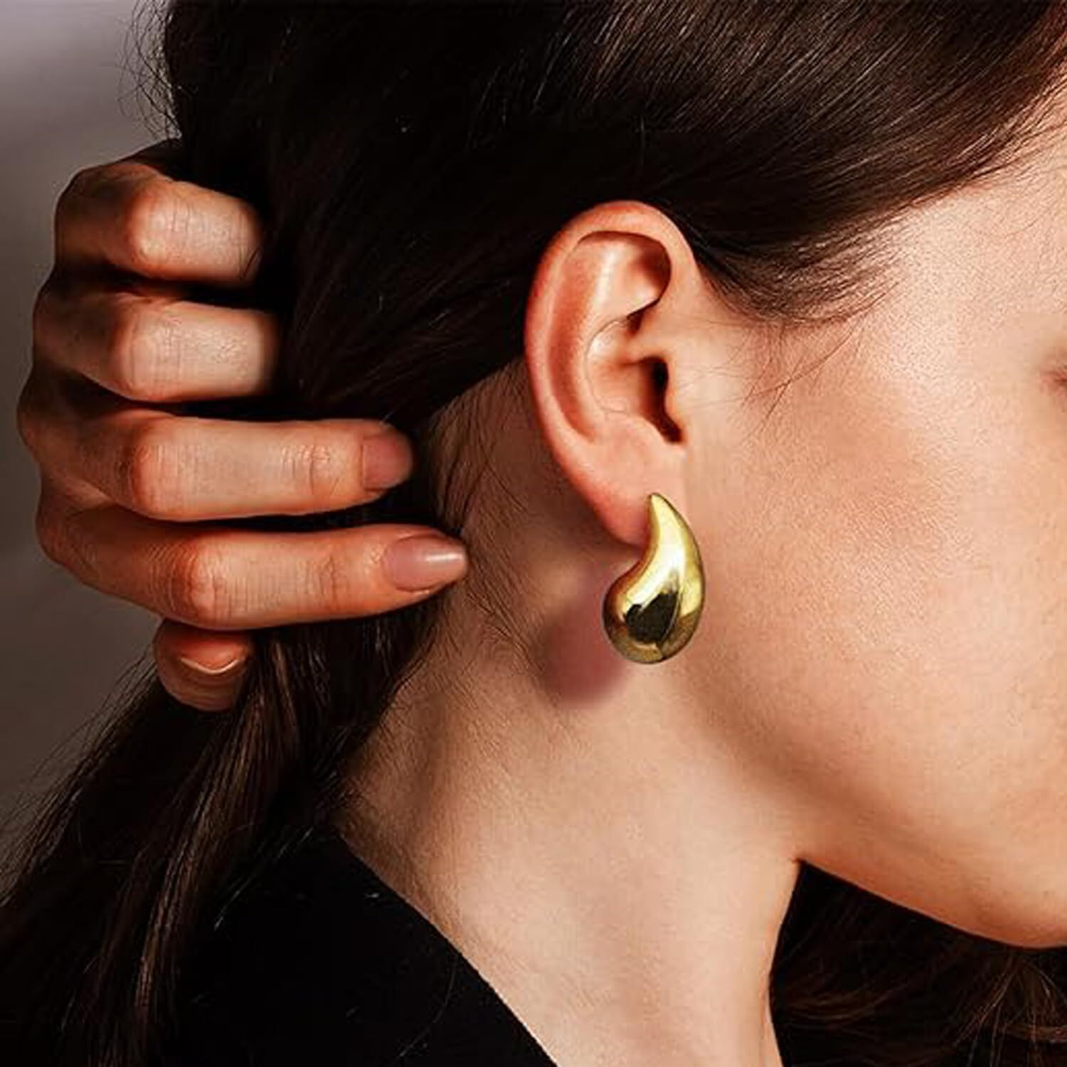 Fashion Frill Earrings For Women Stainless Steel Stylish Teardrop Gold Earrings For Women Girls Love Gifts Earrings Combo Womens Jewellery
